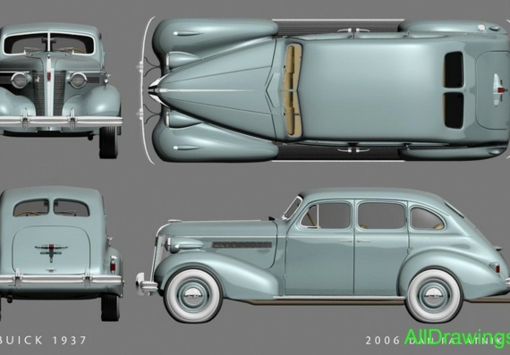 Buick (1937) (Бьюик (1937)) - чертежи (рисунки) автомобиля